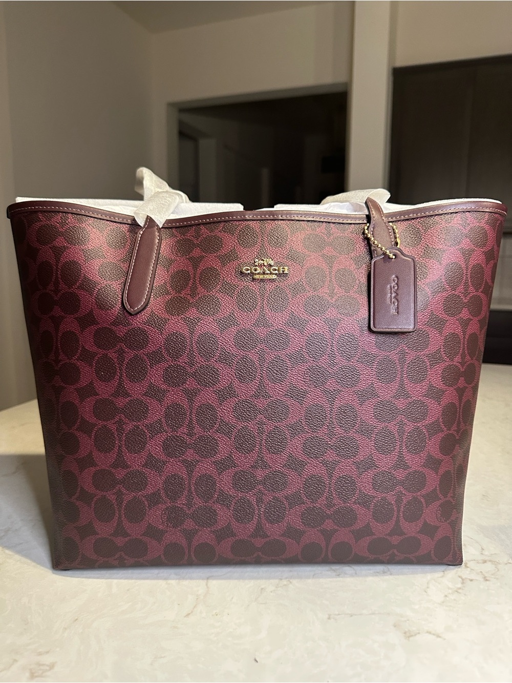 Coach Signature City Tote in Black Currant